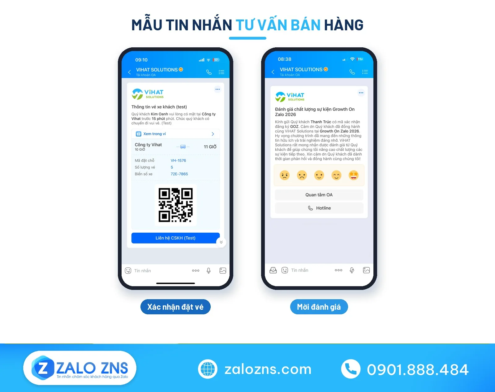 Mô phỏng mẫu tin nhắn trả lời khách hàng khi tư vấn bán hàng